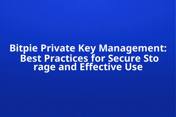 Bitpie Private Key Management: Best Practices for Secure Storage and Effective Use