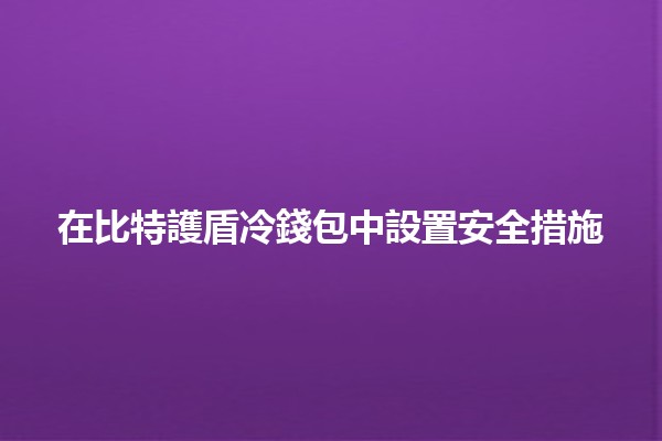 在比特護盾冷錢包中設置安全措施🔒💰 在比特護盾冷錢包中設置安全措施🔒💰