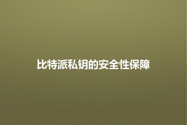 比特派私钥的安全性保障🔒💡 比特派私钥的安全性保障🔒💡