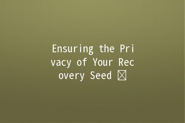 Ensuring the Privacy of Your Recovery Seed 🛡️🔒