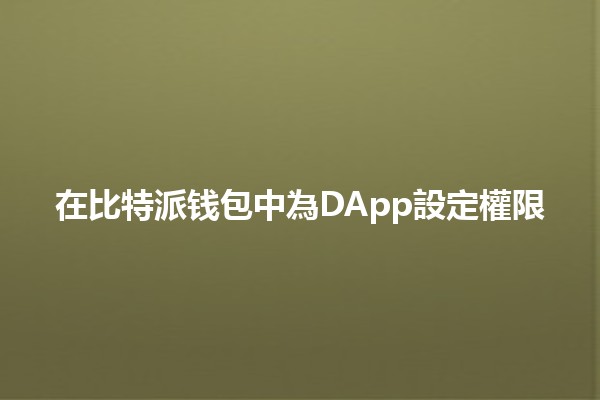 在比特派钱包中為DApp設定權限🔑💼